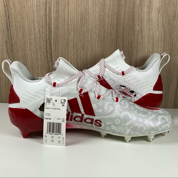 Adidas Adizero Reign Young king FU6708 Men’s Football Cleats Red White Floral - Picture 4 of 9